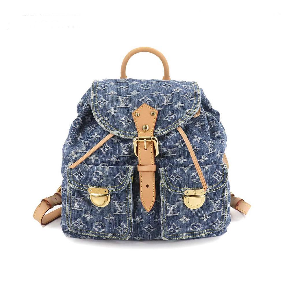 Louis Vuitton Monogram Denim Sac GM Backpack Rucksack Blue